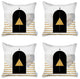 Set of 4 Yellow Geometric Printed Pillow Covers