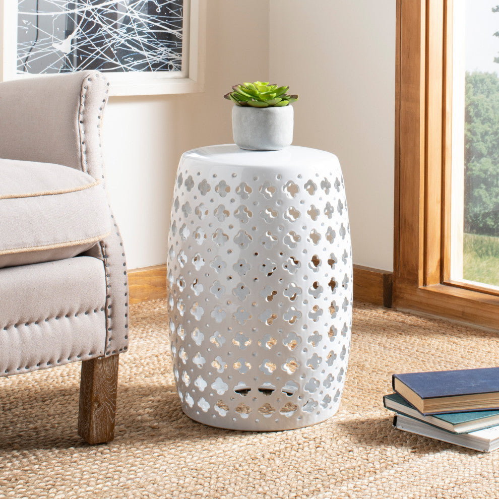 Safavieh Lacey Garden Stool, White