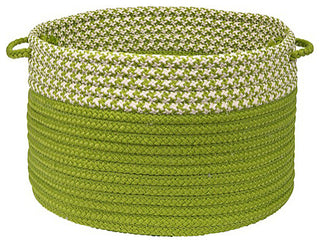 Colonial Mills Basket Houndstooth Dipped Basket Lime  Round
