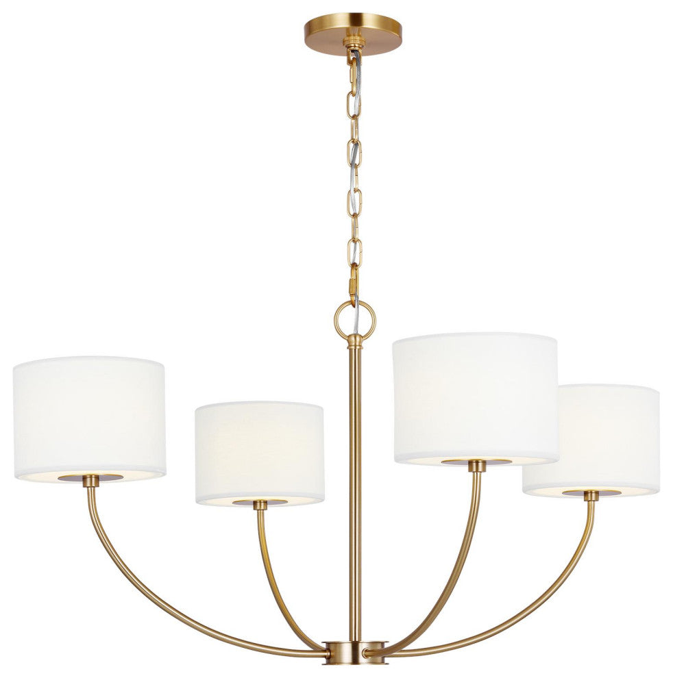Sawyer Small Chandelier, Burnished Brass