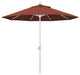 9' Matted White Push-Button Tilt Crank Aluminum Umbrella, Terracotta Olefin