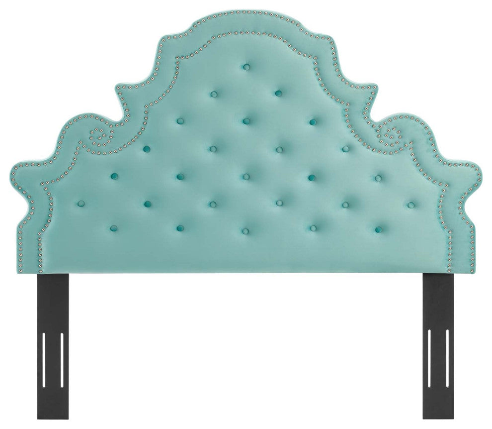 Diana Tufted Performance Velvet Twin Headboard Mint