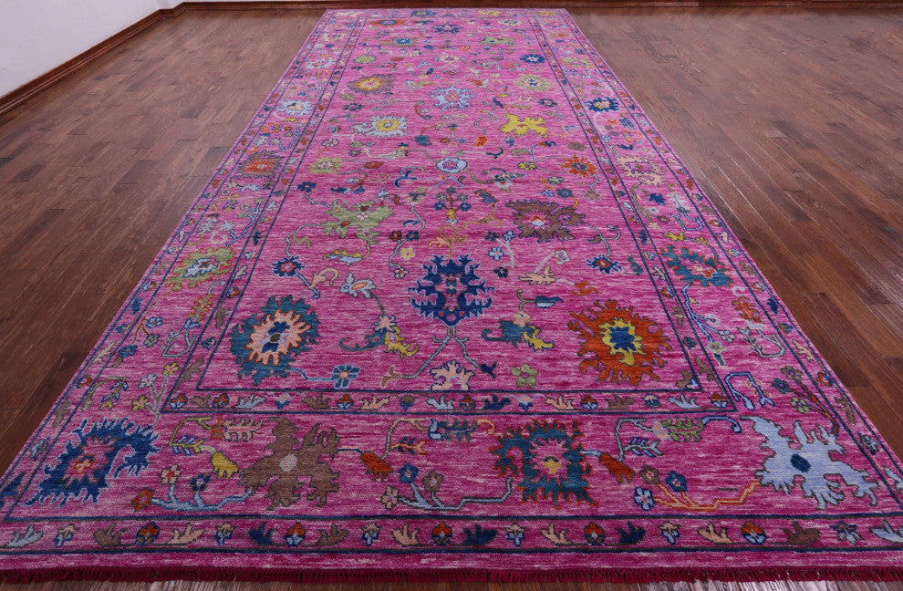 Turkish Oushak Hand-Knotted Wool Rug 8' 11" X 19' 0" - Q13572