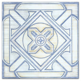 Blue and White Watercolor Tile 36x36 Canvas Wall Art