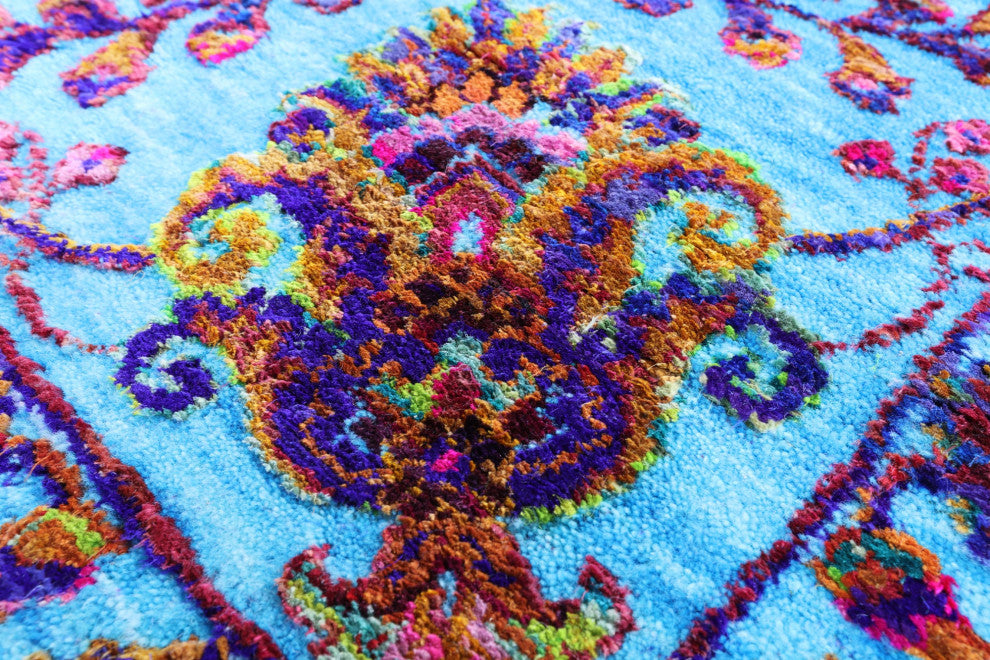 9' 0" X 12' 2" Persian Handmade Wool & Silk Rug - Q13495