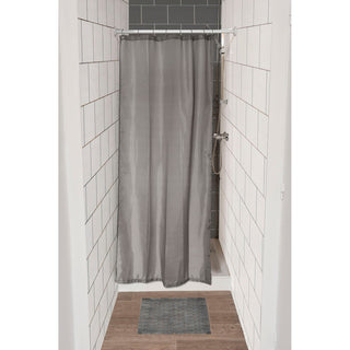 Grey Stall Shower Curtain Half Size Polyester 8 Rings 72"L x 48"W