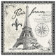 "Bonjour Paris III Dark" Digital Paper Print by Janelle Penner, 20"x20"