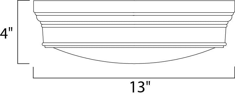 Maxim Lighting Fairmont 2-Light Flush Mount, Natural Aged Brass