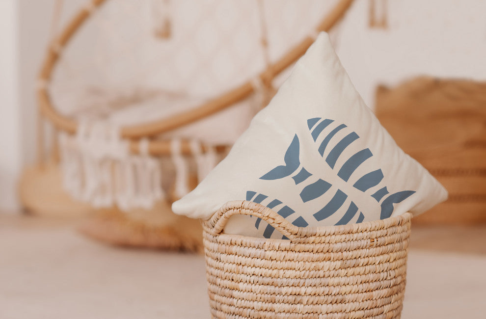 18x18" Anchor and Rope Nautical Decorative Indoor Pillow, Dusty Smoke