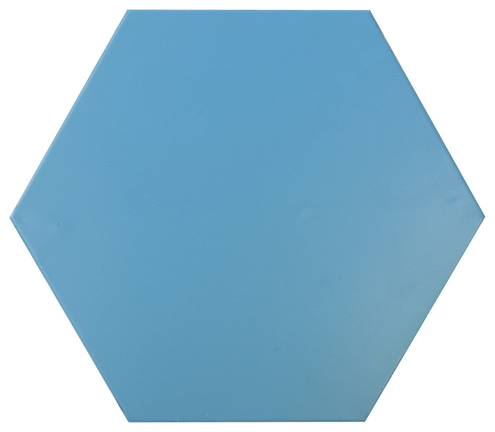 GDF Studio Girra Indoor 14" Iron Floral Side Table, Matte Blue