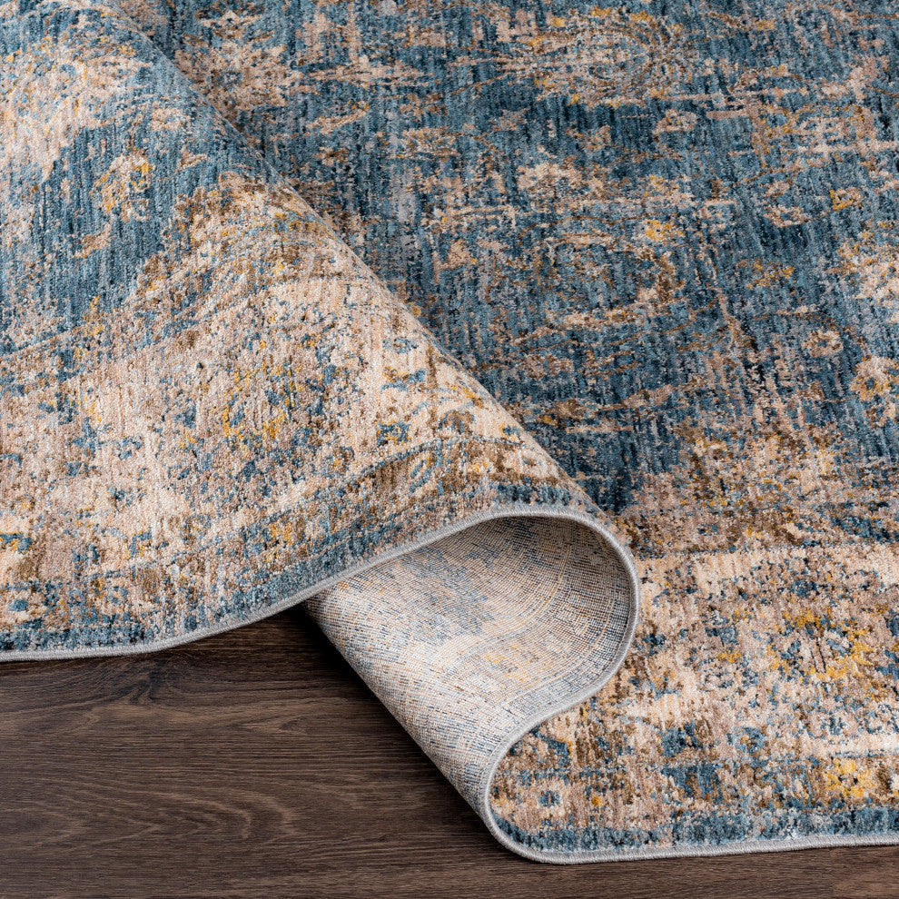 Mirabel Traditional Area Rug, Navy/Gray, 2'7"x4'