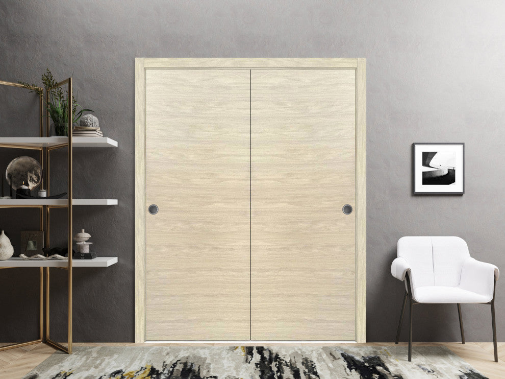 Sliding Closet Bypass Doors 84 x 96 | Planum 0010 Natural Veneer