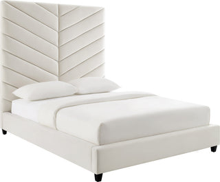 TOV Furniture Javan Cream Velvet Bed in Queen