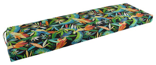63"X19" Patterned Outdoor Spun Polyester Bench Cushion, Tucuman Ebony