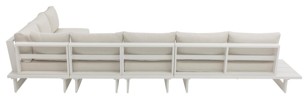 Maldives Cream Water Resistant Fabric Outdoor Patio Modular Sectional