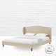Rustic Mabor Caliana Bed, Linen, Beige, King