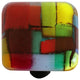 Art Glass Mosaic Knob, Black Post, Mosaic Multiple Color