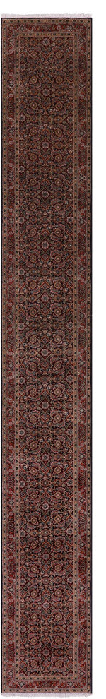 2' 4" X 17' 5" Runner Persian Hill Herati Hand-Knotted Wool Rug - Q13169