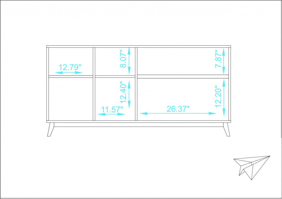Mod White and Natural Asymmetrical TV Stand