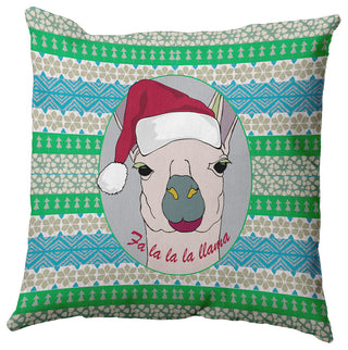 Fa La Llama Indoor/Outdoor Throw Pillow, Cloud Grey, 18"x18"