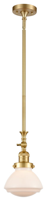 Olean 1 Light Mini Pendant, Satin Gold, Matte White