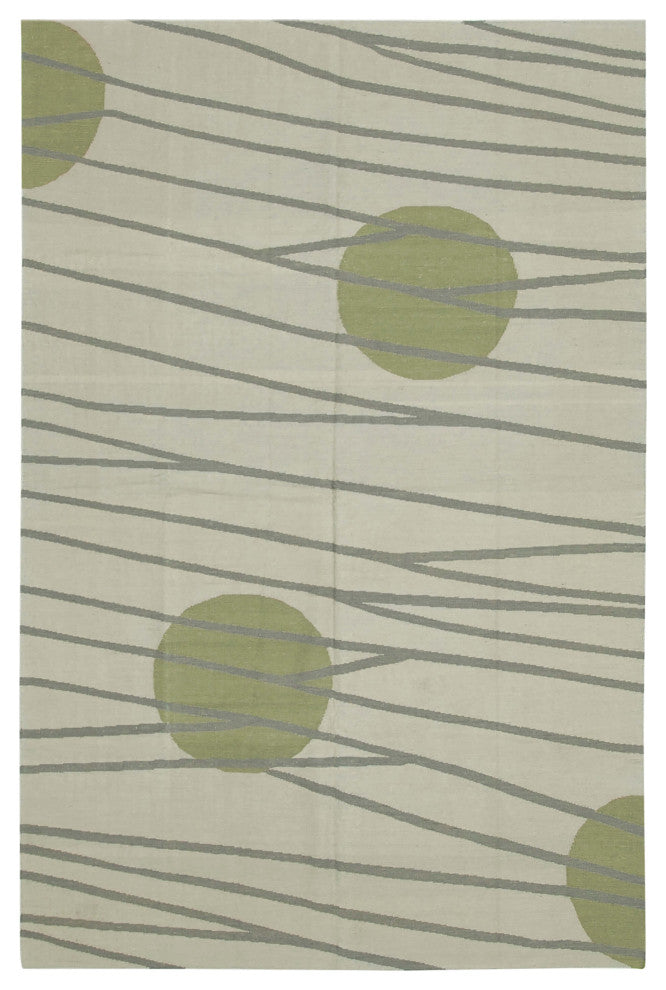Rug N Carpet - Handmade Wool 6' 4'' x 9' 8'' Flatweave Dhurrie Kilim Rug
