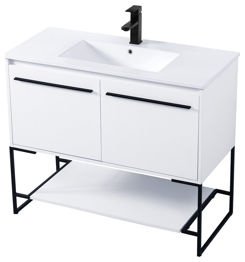 40" Single Bathroom Vanity, White