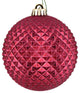 Vickerman N188421D 2.75" Berry Red Durian Glitter Ball Ornament, 12 Per Bag