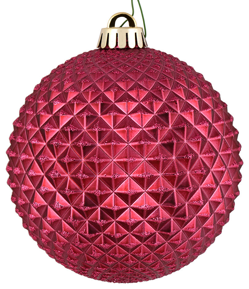 Vickerman N188421D 2.75" Berry Red Durian Glitter Ball Ornament, 12 Per Bag