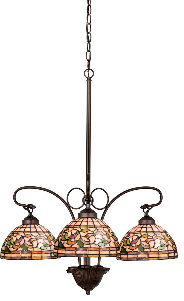 Meyda lighting 16107 24"W Tiffany Turning Leaf 3 LT Chandelier