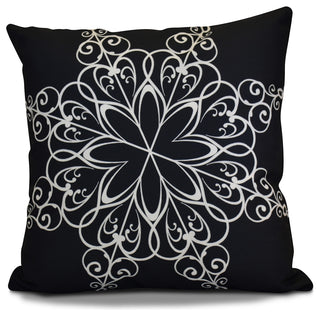 Decorative Holiday Pillow Geometric Print, Navy Blue, 18"x18"