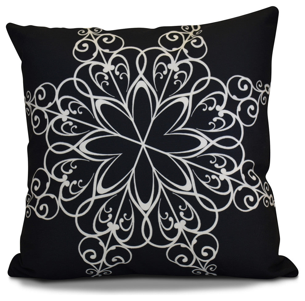 Decorative Holiday Pillow Geometric Print, Navy Blue, 18"x18"