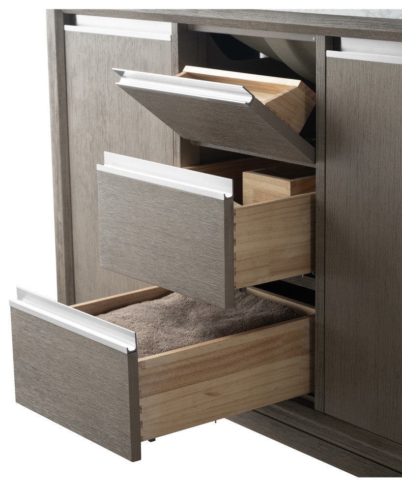 Vanity Art Bathroom Vanity With Sink, Driftwood Gray, 72" Double