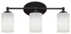 Capri 3-Light Bath Bar, Matte Black/White Muslin