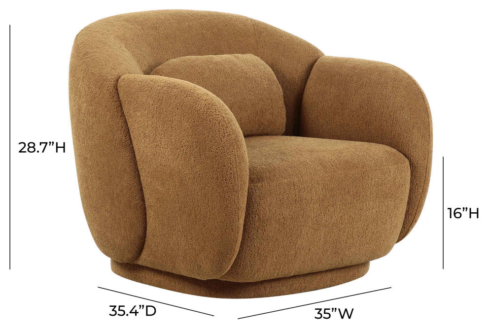 Misty Brown Boucle Accent Chair Brown