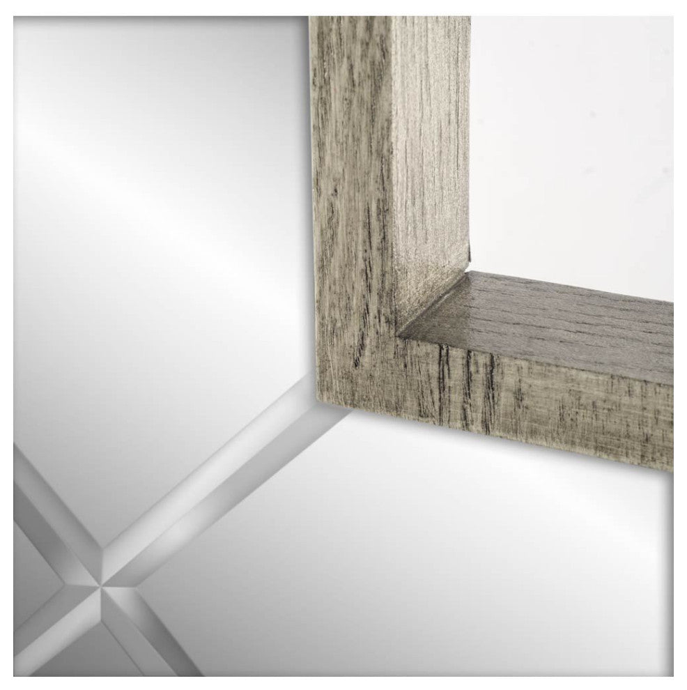 HomeRoots Grey Wood Frame Wall Mirror