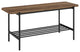 Athena 40" Wood Bench with Metal Shelf - Rustic Oak