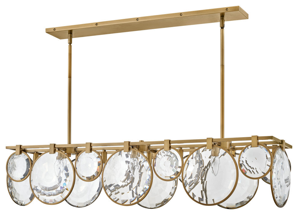 Fredrick Ramond Nala Medium Eight Light Linear, Heritage Brass