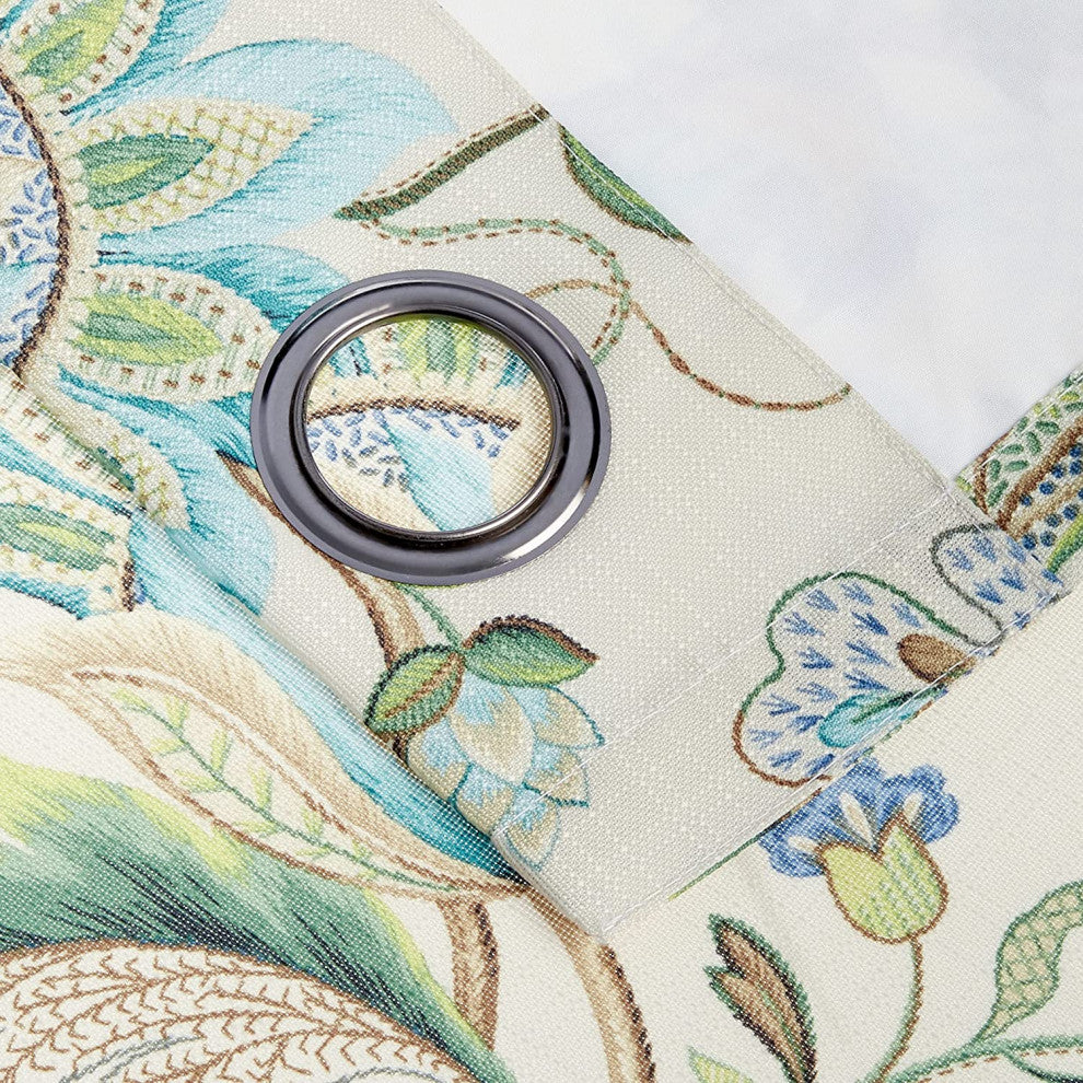 Ellis Curtain Brissac Grommet Panel, Blue, 50"x63"