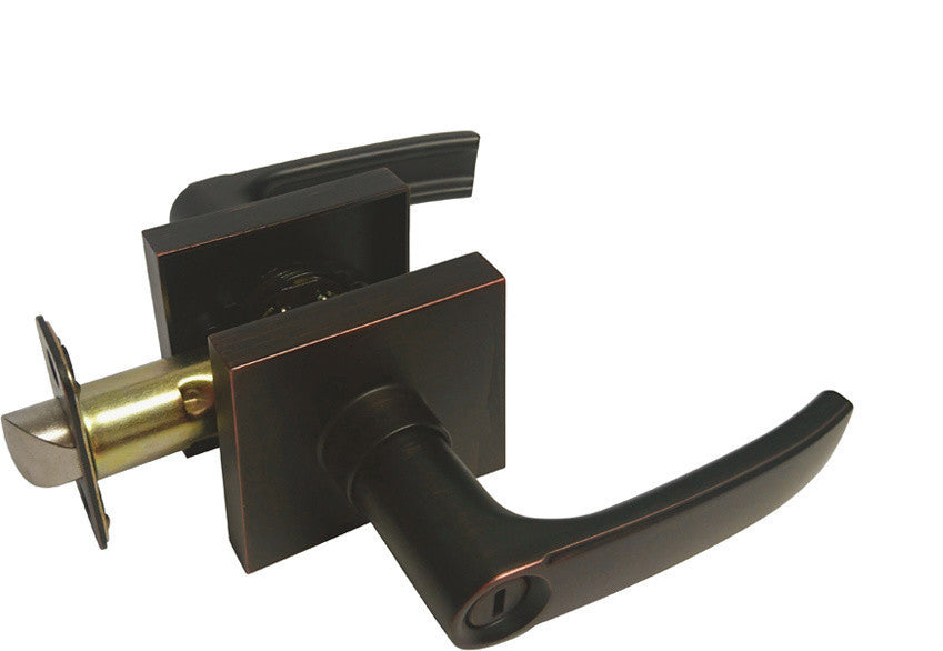 Square Contemporary Door Lever, Style 8048, Dark Oil Rubbed Bronze, Privacy