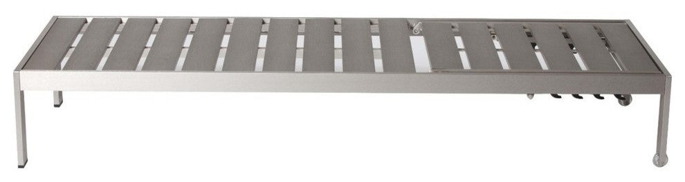 Anodized Aluminum Wheeled Lounger, Gray