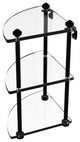 Southbeach Three Tier Corner Glass Shelf, Matte Black