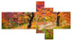 Bright Colorful Fall Trees in Forest, Landscape Canvas Print, 60"x32", 5 panels