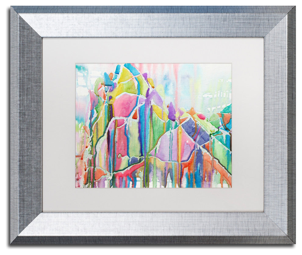 Lauren Moss 'Glint of Gold' Art, Silver Frame, White Matte, 14"x11"