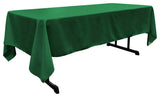 LA Linen Polyester Poplin 60"x108" Rectangular Tablecloth, Emerald Green
