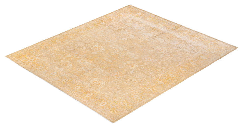 Eclectic, One-of-a-Kind Hand-Knotted Area Rug Ivory, 8'2"x10'1"
