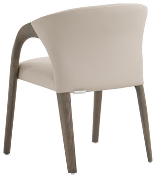 Modrest Wynetta Mid-Century Grey Vegan Leather + Grey Ash Dining Chair
