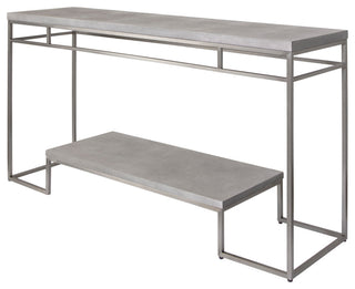 Uttermost 25399 Clea 14"W Faux Leather Top Stainless Steel - Gray Faux Shagreen