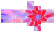 Dance of Fractal Pink Petals, Abstract Wall Art Canvas, 60"x32", 5 panels