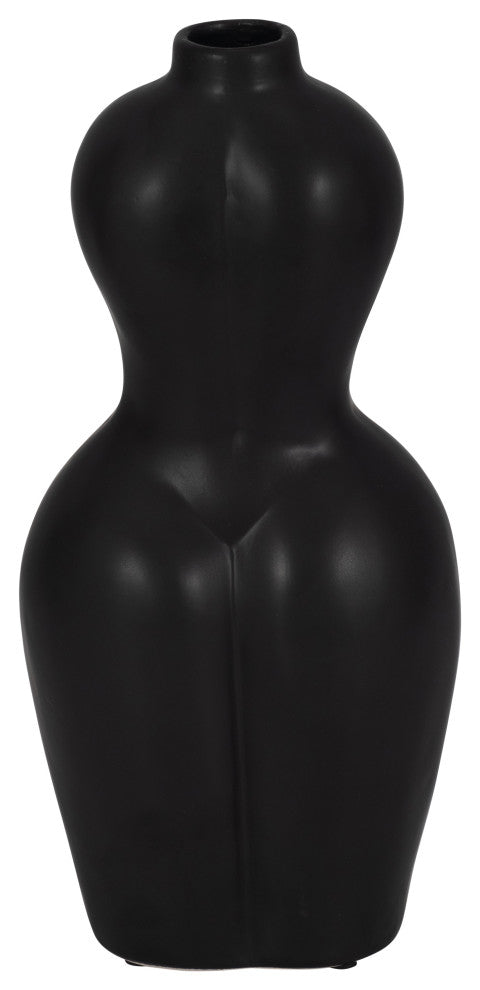 Dol, 12"H Torso Vase, Black